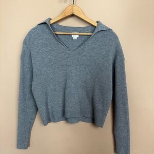 A New Day Women's Gray V-Neck Sweater Cardigan